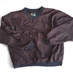 FORRESTERS | Men's Burgundy Patterned Wind Breaker Vintage XL